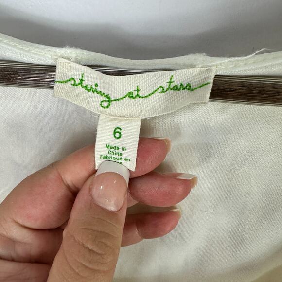 Staring At Stars Mini Dress Womens 6 Ivory Lace Overlay Sleeveless Boho Party - Picture 2 of 6